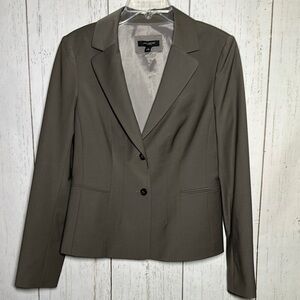 ANN TAYLOR TROPICAL WOOL OLYMPIA JACKET Blazer Size 8 Facade Brown Gray